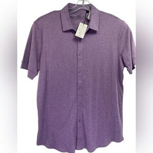 Raffi Men's Sz Large Purple Button Up Soft Cotton Shirt (P40) NWTs